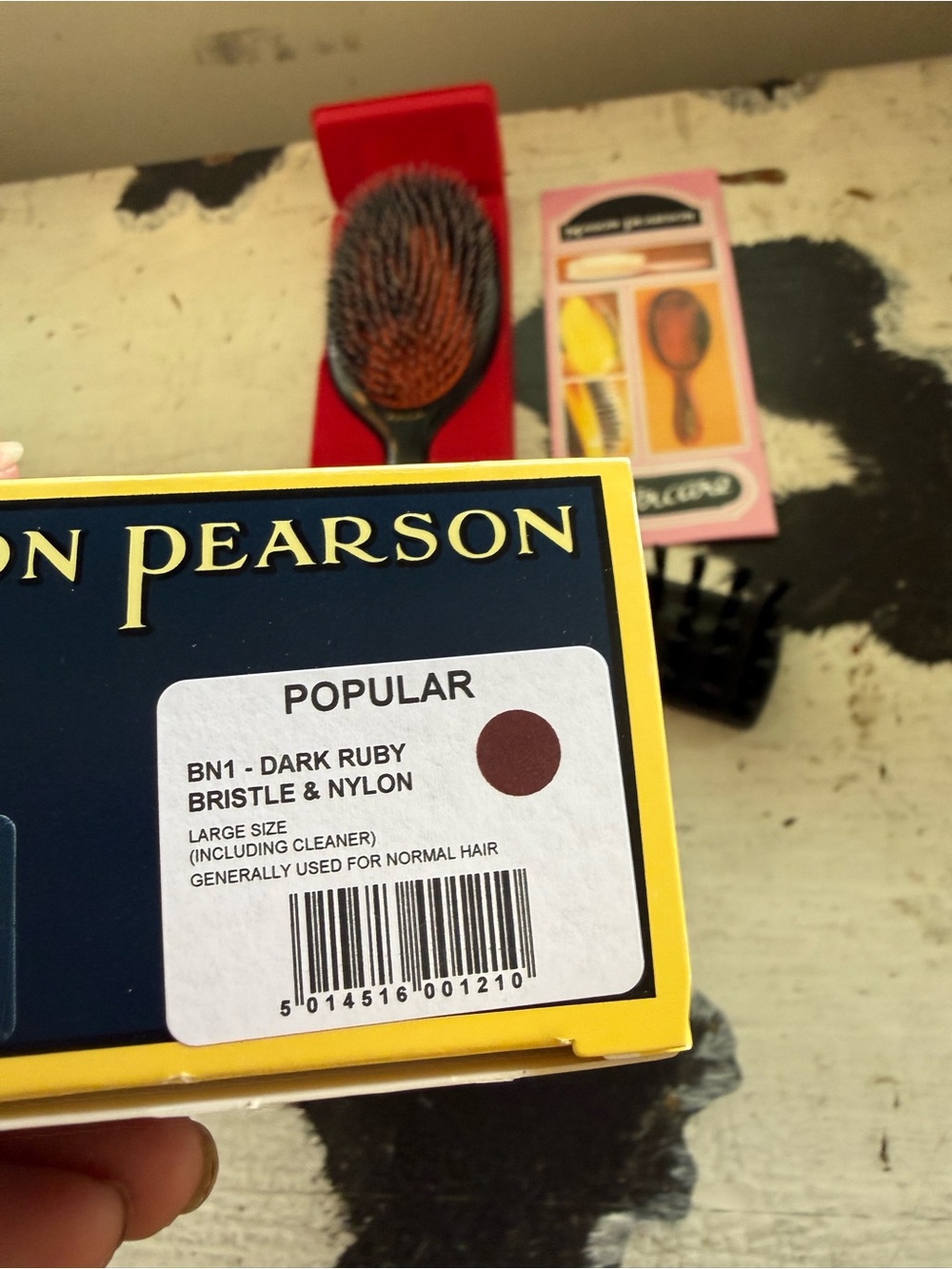 Mason Pearson Hair Brush - BN1 dark ruby Popular bristle & nylon - Picture 3 of 4